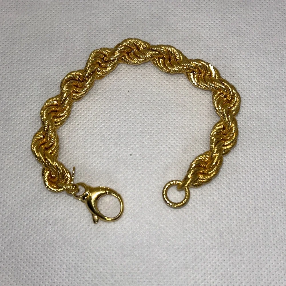 NWOT Gold Plated Bronze Twisted Rope Bracelet By Bronzo Italia